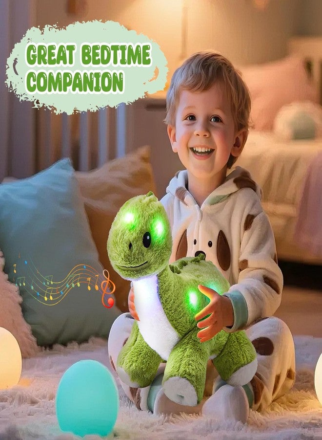 Glow Guards 16'' Light up Dinosaur Stuffed Animal,LED Soft Dinosaur Plush Toy with Magic Night Lights&Lullaby,Birthday Children's Day for Toddler Kids (Green, Music) - Image 4